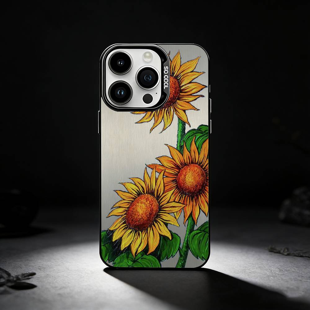 

Beautiful Sunflowers Phone Case For iPhone 17,16,15,14,13,12,11 Plus,Pro Max,XS,Colored silver phone case iPhone16plus
