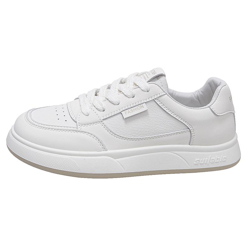 Soft leather little white shoes women's spring and autumn new versatile thin sports leisure breathable soft bottom student flat baseplate shoes
