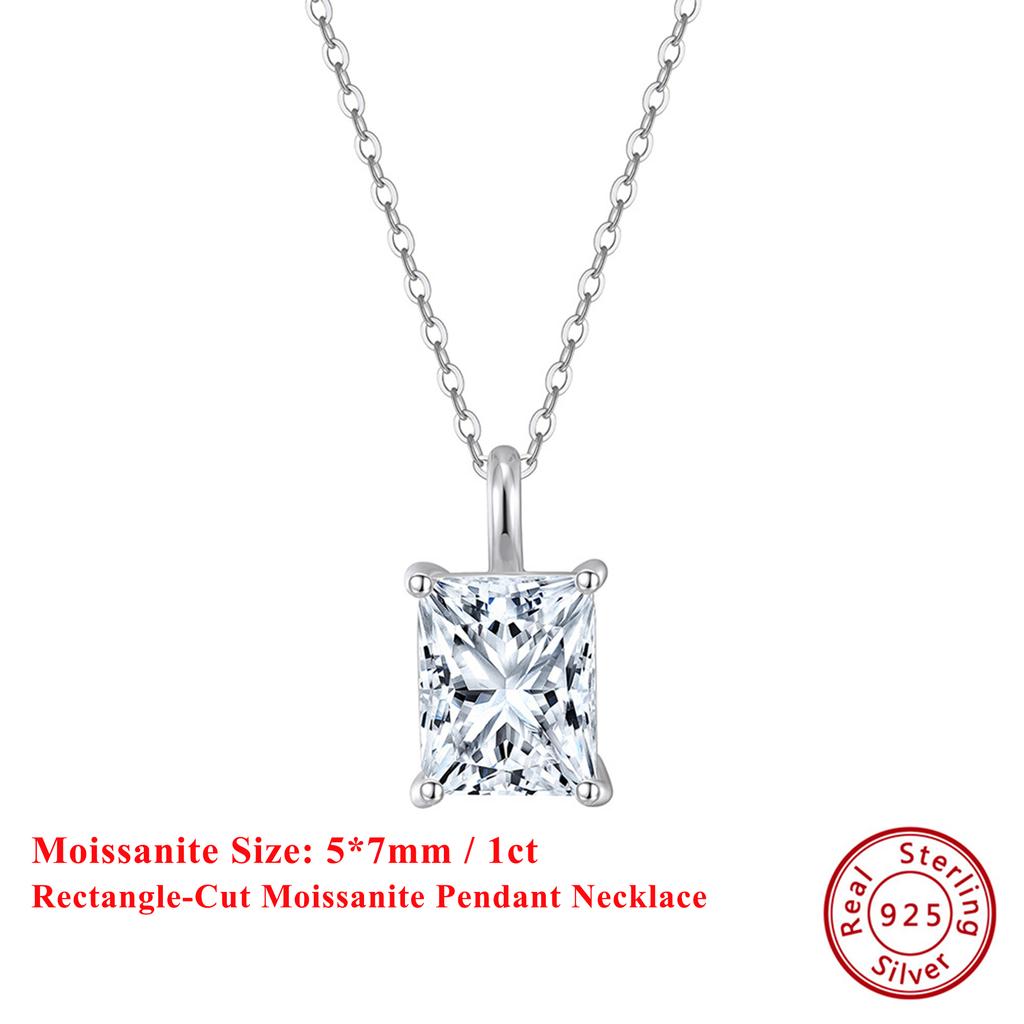 EFFIE QUEEN 1ct /2ct /3ct /4ct Moissanite 100% 925 Silver Pendant Necklace for Women, Men Wedding Party Wearing 2025 Trend MON06