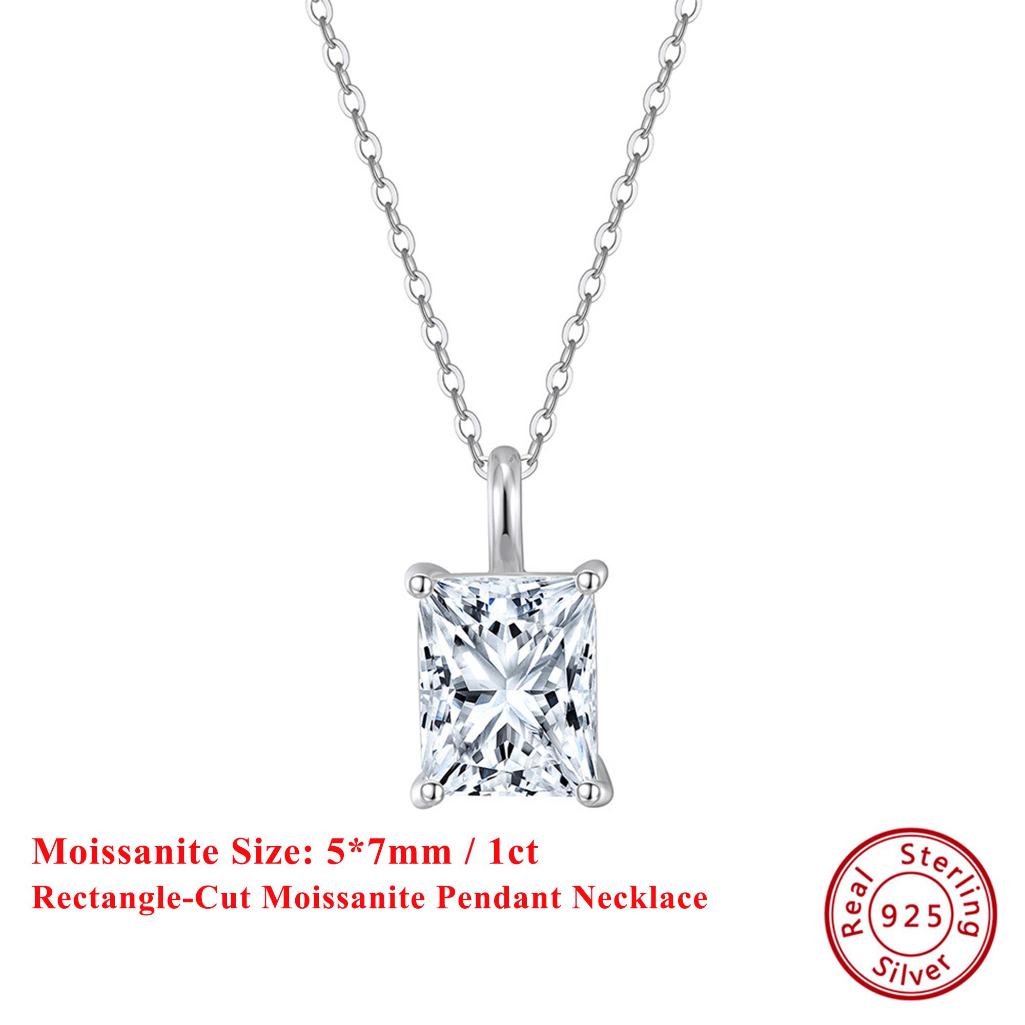 

EFFIE QUEEN 1ct /2ct /3ct /4ct Moissanite 100% 925 Silver Pendant Necklace for Women, Men Wedding Party Wearing 2026 Trend MON06