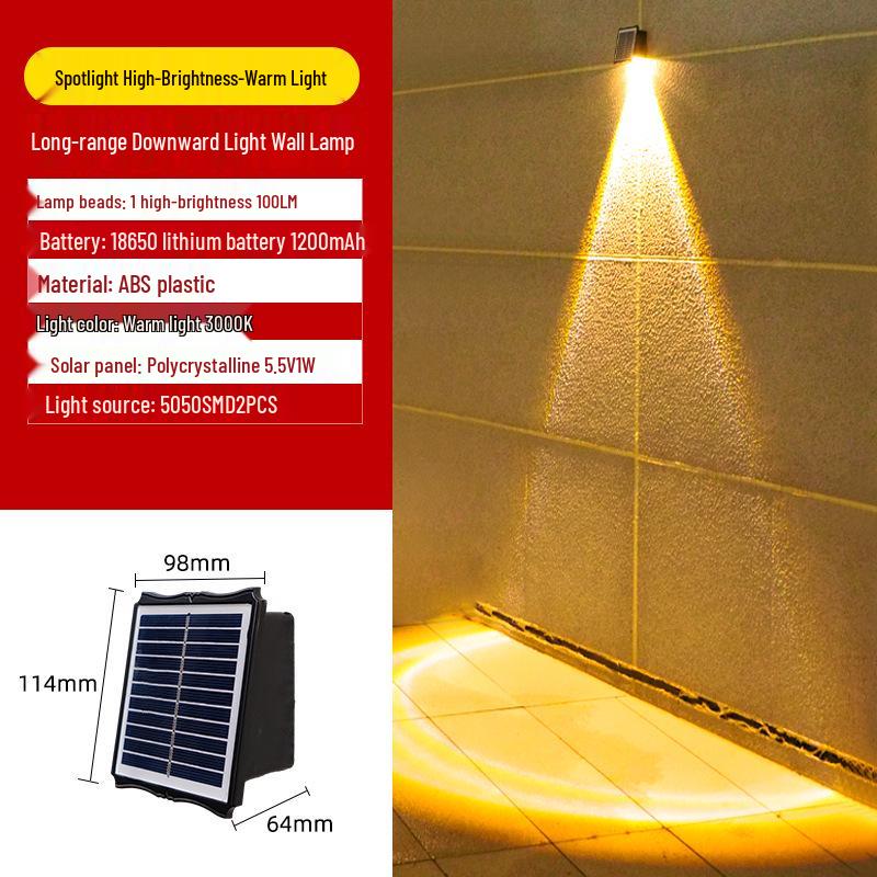 Color-Changing Waterproof Solar Wall Lamp for Gardens and Courtyards