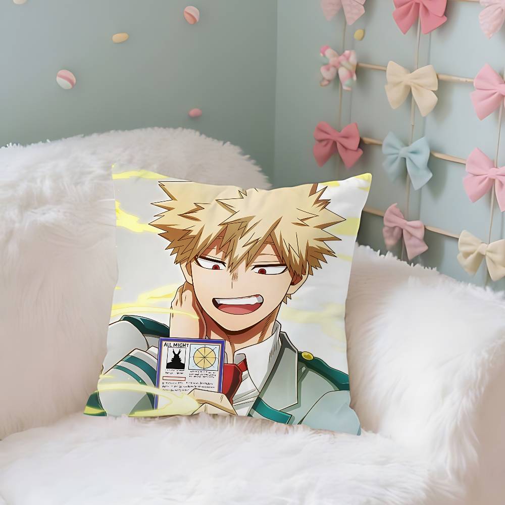 Cute BBakugo KatsukiS Anime Throw Pillow Covers Pattern Cushion Cover Suitable For Sofa Bedroom Car Pillow Cover