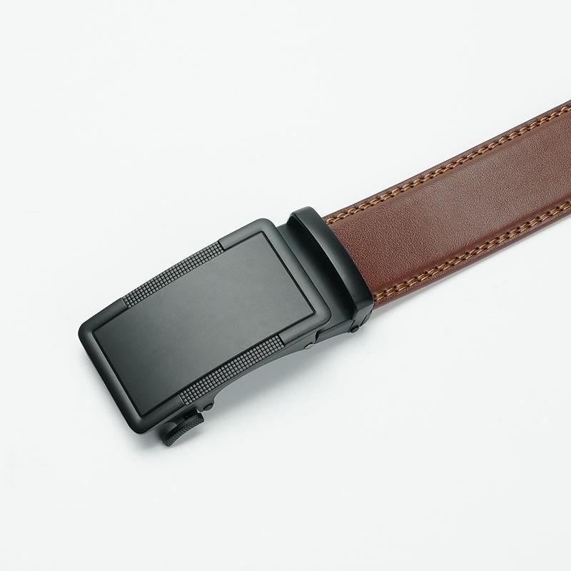 Men's Belt New Automatic Buckle Cowhide Belt Genuine Leather