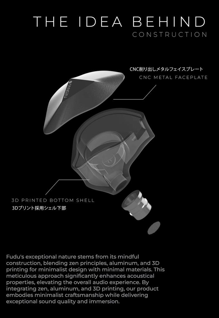 TANGZU X DIVINUS FUDU Balanced Connection Wired Earphones with Earpieces Black 4.4mm