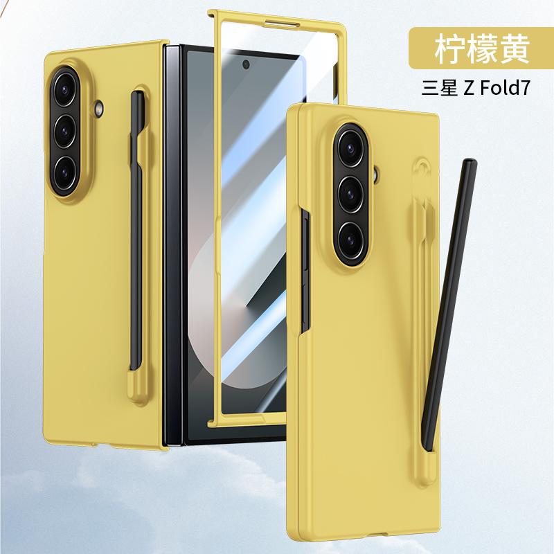Multi Color Ultra-thin Matte Case For Samsung Galaxy Z Fold 7 6 5 4 Pen Slot with Touch Pen Tempered Film Shockproof Hard Cover