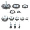 13 Pcs Wire Brush Set for Rusts Removal 0.012in Coarse Carbon Steel Crimping Wire Brush Kit with 1 4 Inch Hex Shank for