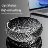 High-End Glacier Textured Crystal Glass Ashtray for Living Room