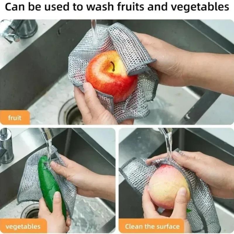 Household Magic Cleaning Cloth, Home Cleaning Rags, Thicken Kitchen Dish Pot Washdishing Cloths Non-Stick Towel Clean Tools