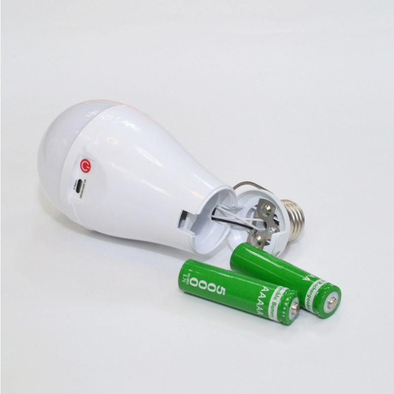 1Pc  Rechargeable Led Bulb Dual Battery Power Failure Emergency  Mobile Super Bright Outdoor Night Market Stall Camping Light