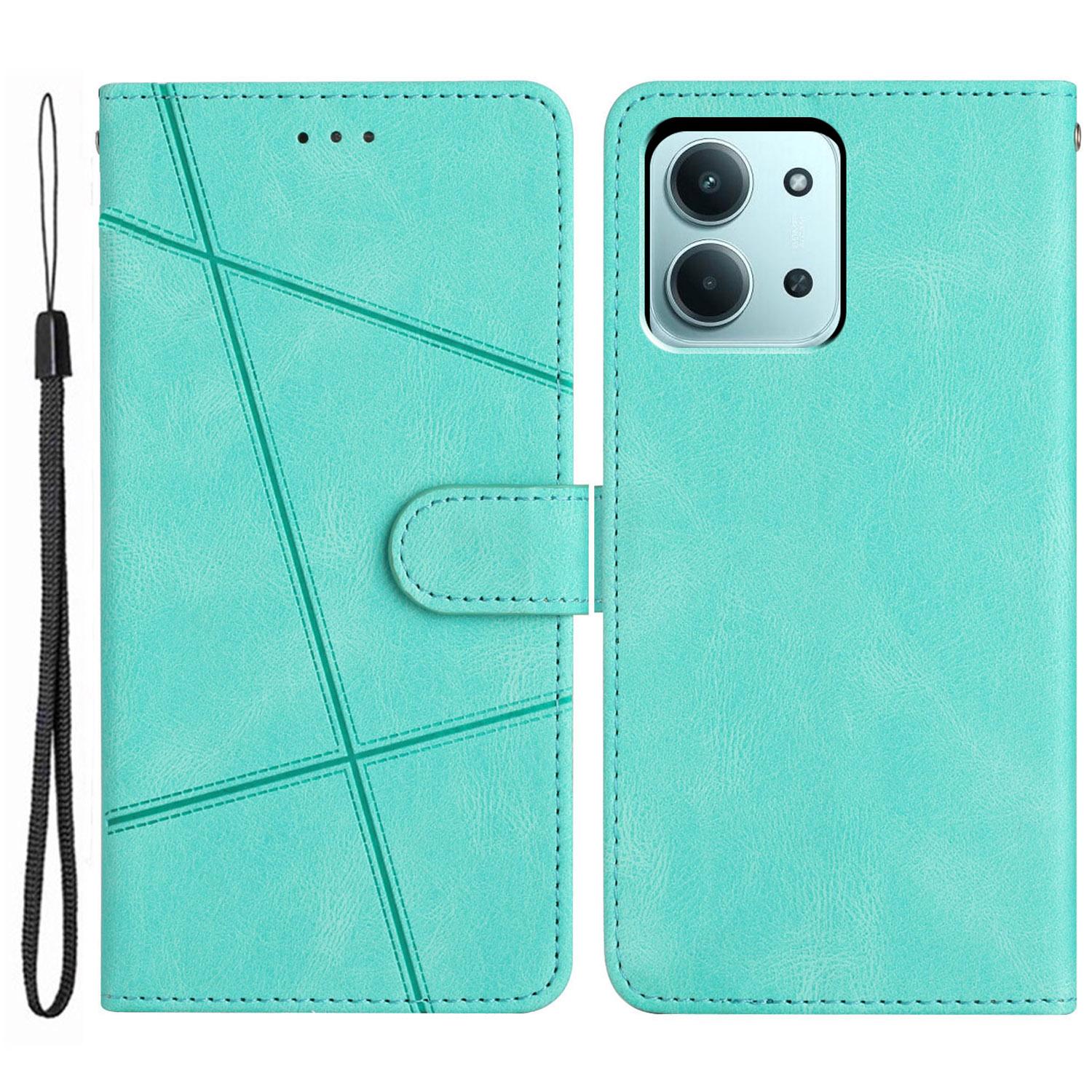 

For Xiaomi Redmi 15C 5G (EU) (173mm)/15C 4G (EU) (173mm) Wallet Case Line Imprinted Skin-Touch Leather Flip Phone Cover