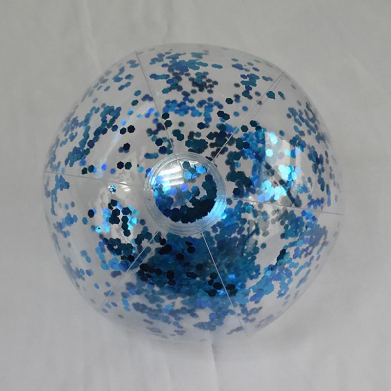 Inflatable Glitter Beach Ball Pvc Floatable Confetti Beach Ball Toy For Swimming Pool Beach Party