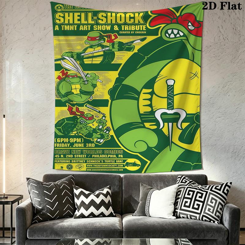 Shell Shock Tmnt Art Show Tribute Tapestry Background Cloth Fashion Print Christmas Gift Home Decor Atmospheric Background Cloth