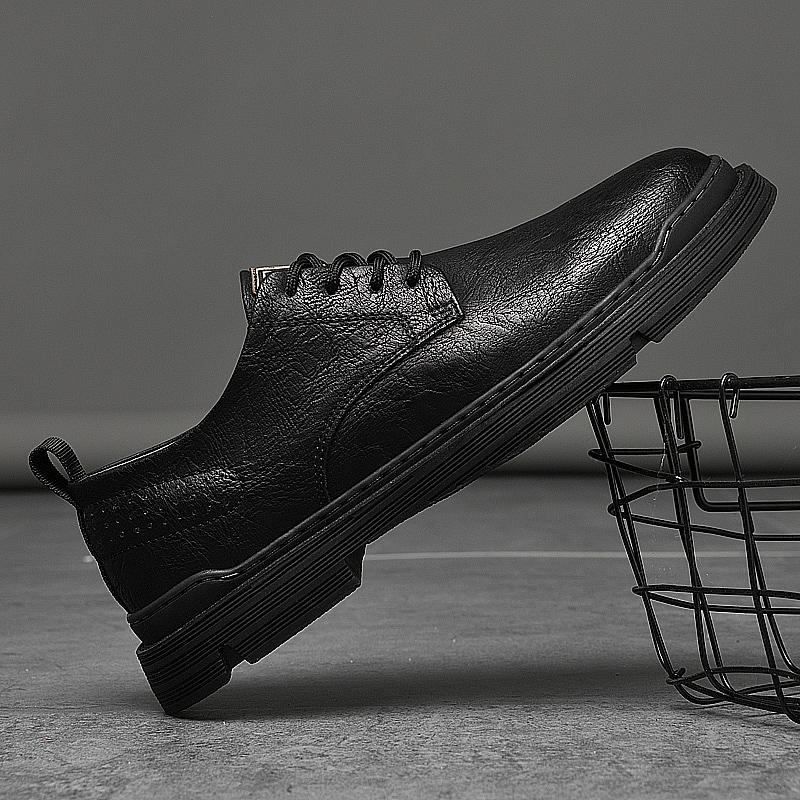 Tooling Men Shoes Brand Cow Leather Leisure Walk Comfortable Sneakers Men Casual Shoes Lace Up Rubber Sole Casual Men'S Shoes