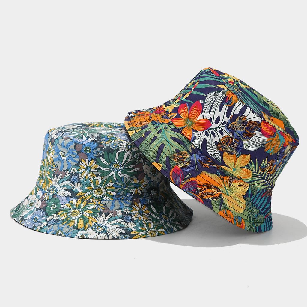 Cappello da Pescatore in Cotone Stampato a Tesa Larga per Esterno, Protezione Solare e Traspirabilità