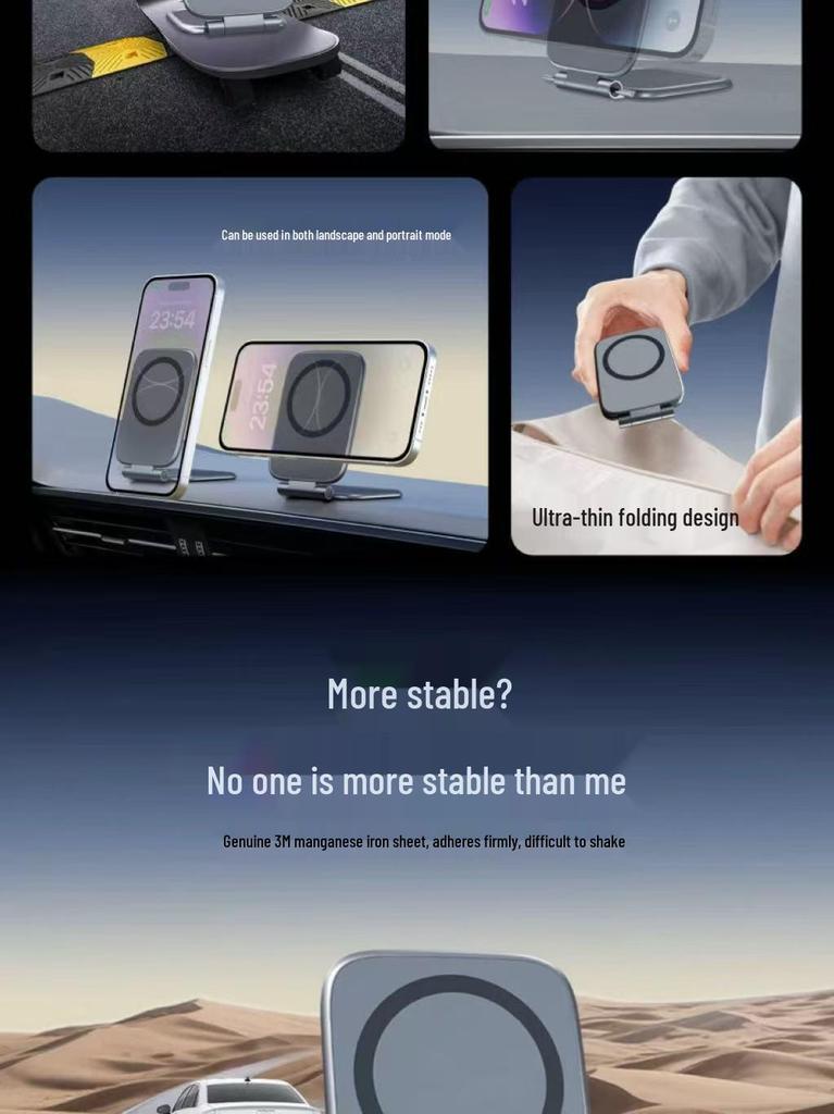 2025 Ultra-Thin Magnetic Foldable Phone Holder for Car Navigation