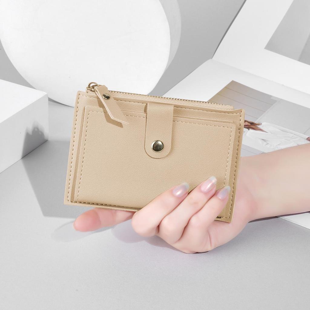 Women's Compact Wallet: 2025 Multi-Card Zipper Button Coin Purse, Ideal for Students