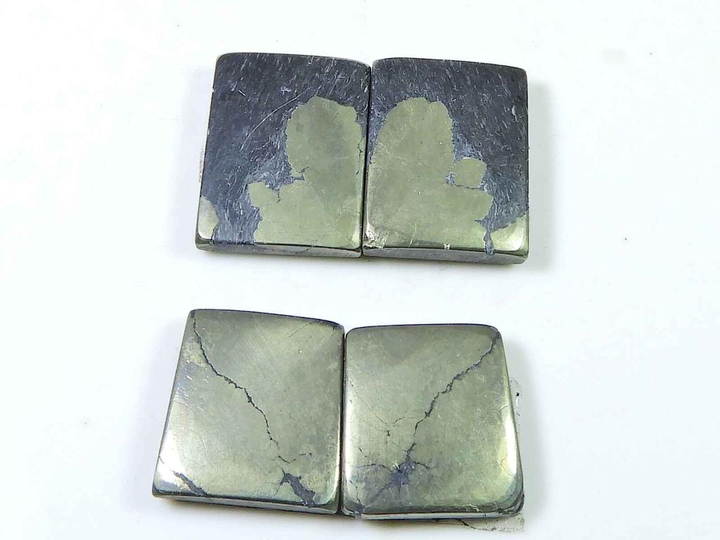 Natural Appach Gold Pyrite 2Matching Pair Octagon Cabochon Gemstone 15-18MM SK-2146