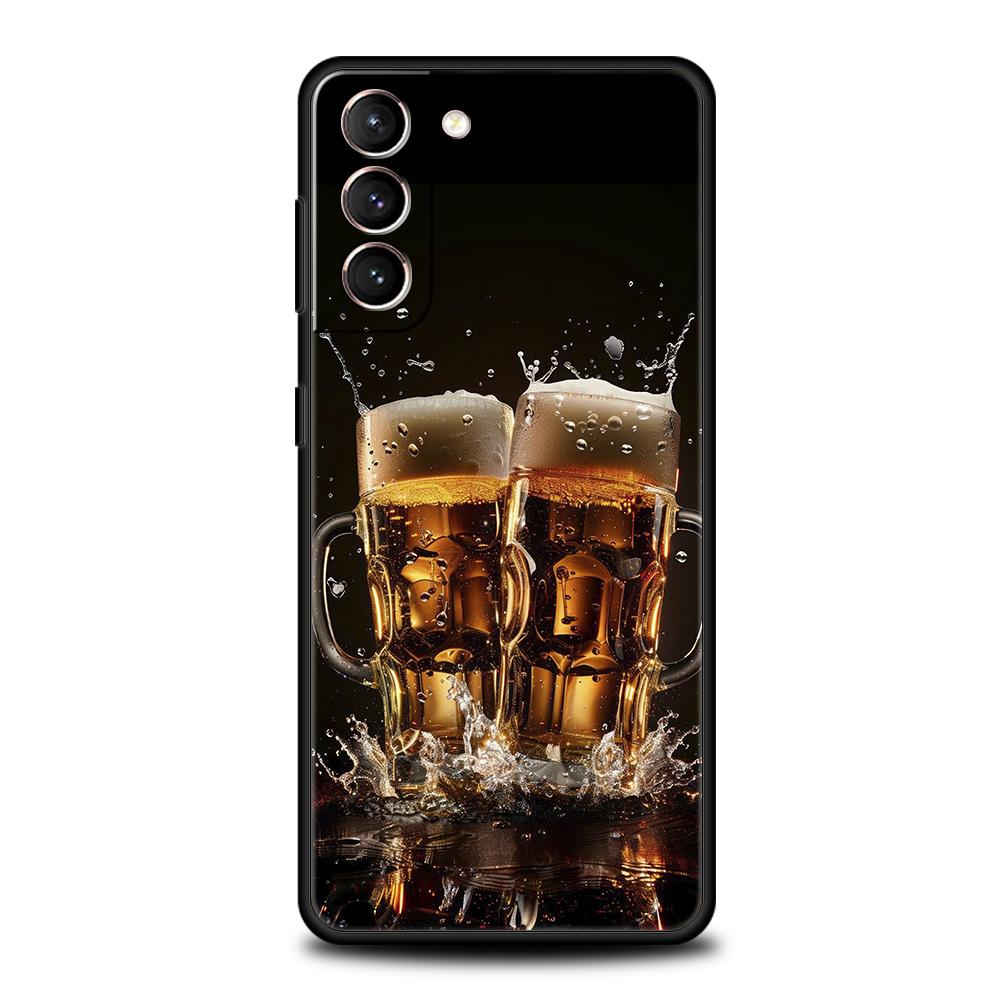 

New Fun Beer Pattern Phone Case for Samsung Galaxy S25 S24 S23 S22 S20 S21 FE Ultra S10 S10E Plus S25 Edge 5G Soft TPU Cover Bag S21 Ultra