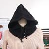 Hood Knitted Neckerchief Thickened Pullover Cap Soft Winter Balaclavas Cap  Women