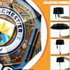Custom Name Personalized Manchester City FC Print Umbrella, Auto Open Close, 8‑Rib Sturdy Frame, Commute Camping Hiking Use, Birthday Gift