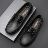 Moccasin Loafers Man Casual Shoe Square Toe Flat Leather Shoes For Men Soft Velvet Fashion   New Arrivals Cowhide