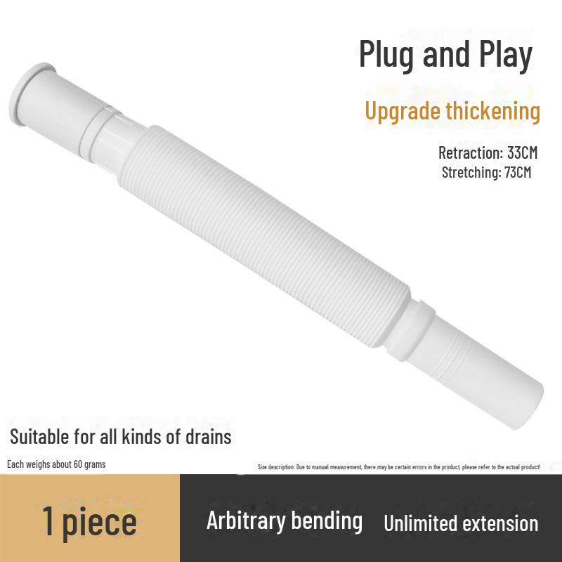 

Универсальная телескопическая сливная труба для ванной комнаты, умывальника и стиральной машины