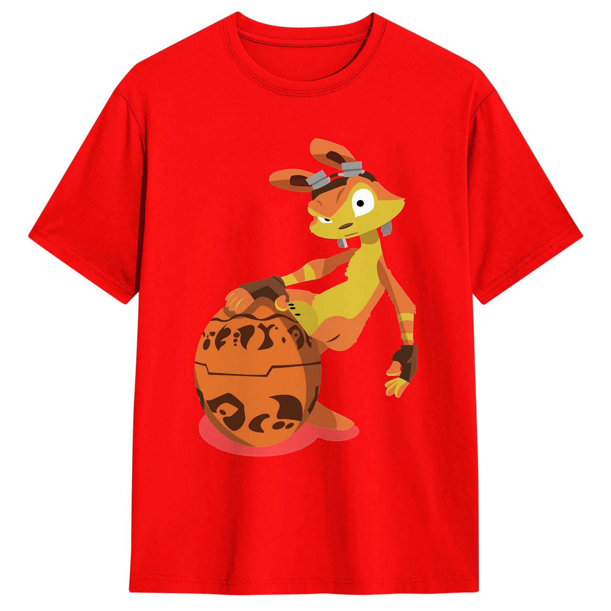 

Винтажная футболка Jak and Daxter из чистого хлопка Хип-хоп футболка для пары Летние Y2K Веселые Повседневные Топы с коротким рукавом S