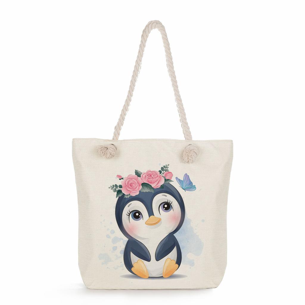 Multifunctional Cute animals Printed Thick Rope Shoulder Beach Bag 7586 KTB