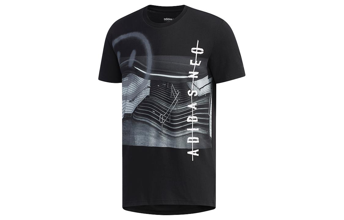 Adidas Neo T Shirts Men s Black Crew Neck Thin Straight Fit EI4517 XL