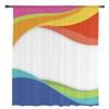 Color Wave Illustration Tulle Curtains For Living Room Home Decor Window Curtain Kitchen Sheer Voile Curtain