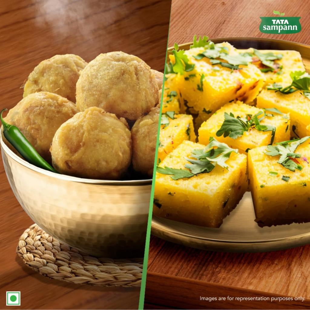 TATA Sampann 100% Chana Dal Besan Flour For Ladoo Dhokla Kadhi 500g Gluten Free