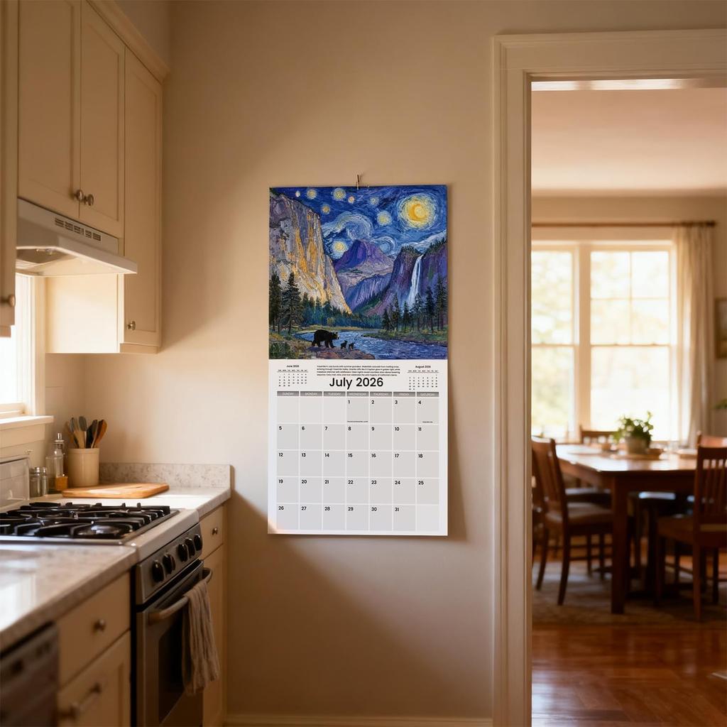 National Parks Calendar 2026 – Artistic Oil Painting Style Monthly Wall Calendar 12-Month Scenic Art Wall Calendar, 12" x 12", Perfect National