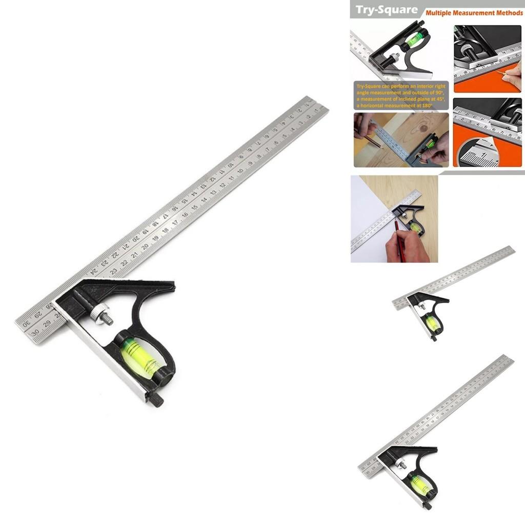 Régua Nível de Ângulo Ajustável de Aço Inoxidável Ferramenta de Medição Para Projetos de Precisão 300mm