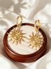 Stainless Steel Metal Spiral Sun Pendant Earrings for Women Vintage Gold Plated Geometric Sunflower Drop Earring Fashion Jewelry