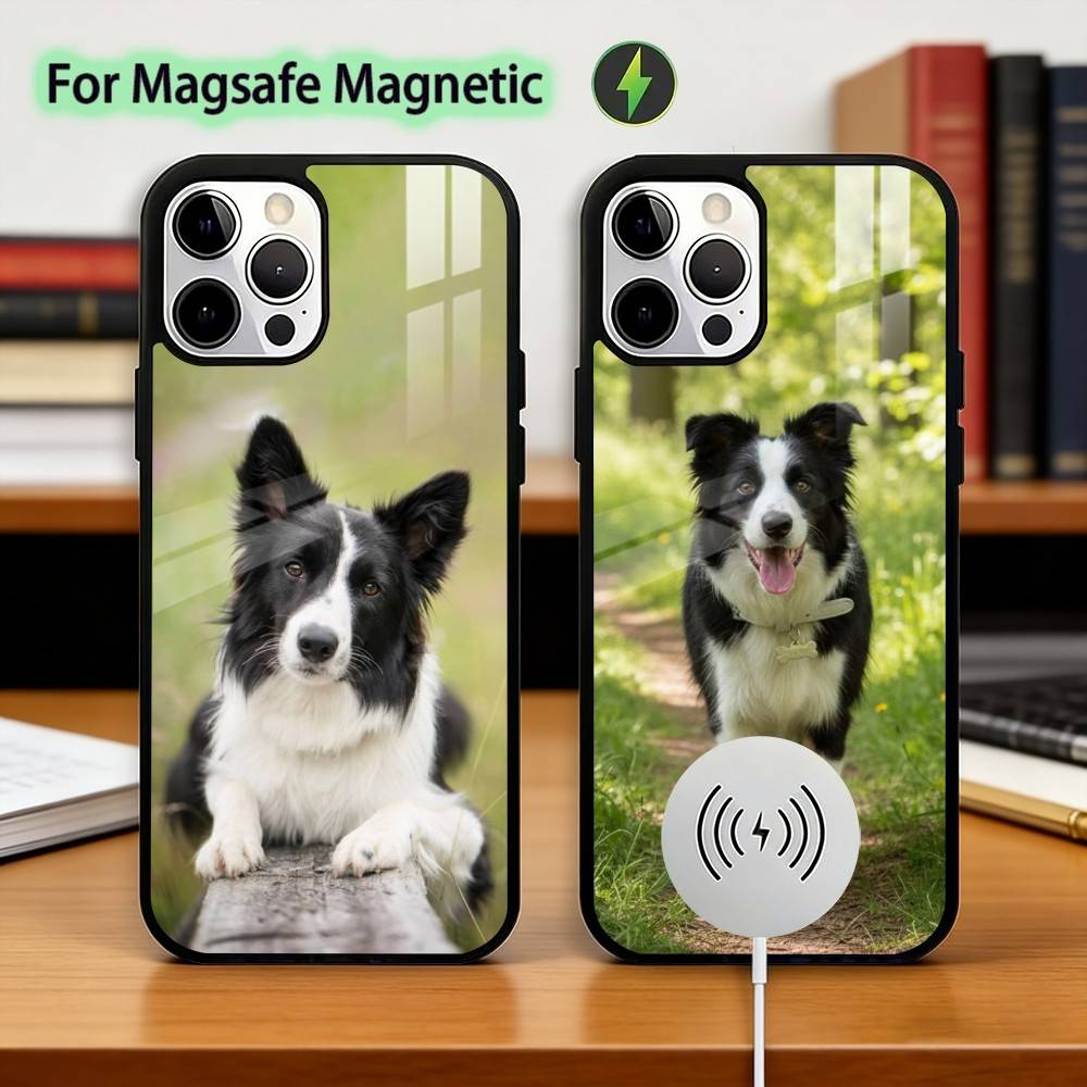 Clever Border Collie Dog Phone Case For iPhone17,16,15,14,13,12,11 Plus,Pro Magnetic with Magsafe Wireless Charging