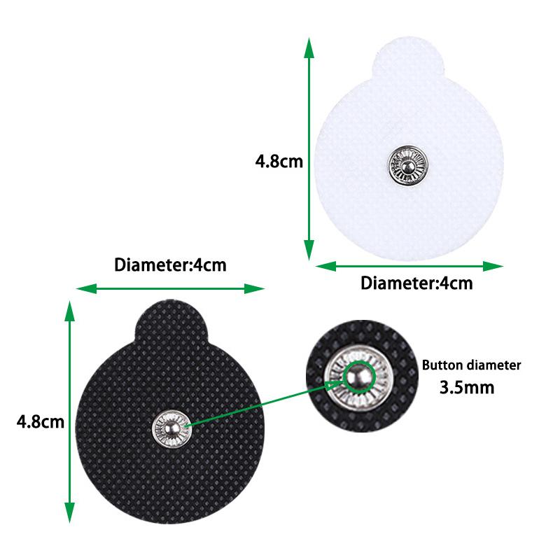 2 Stück 4 cm runde TENS-Gerät-Elektrodenpads für EMS-Muskelstimulator-Elektrotherapie Selbstklebende Pads Ersatz Wiederverwendbar