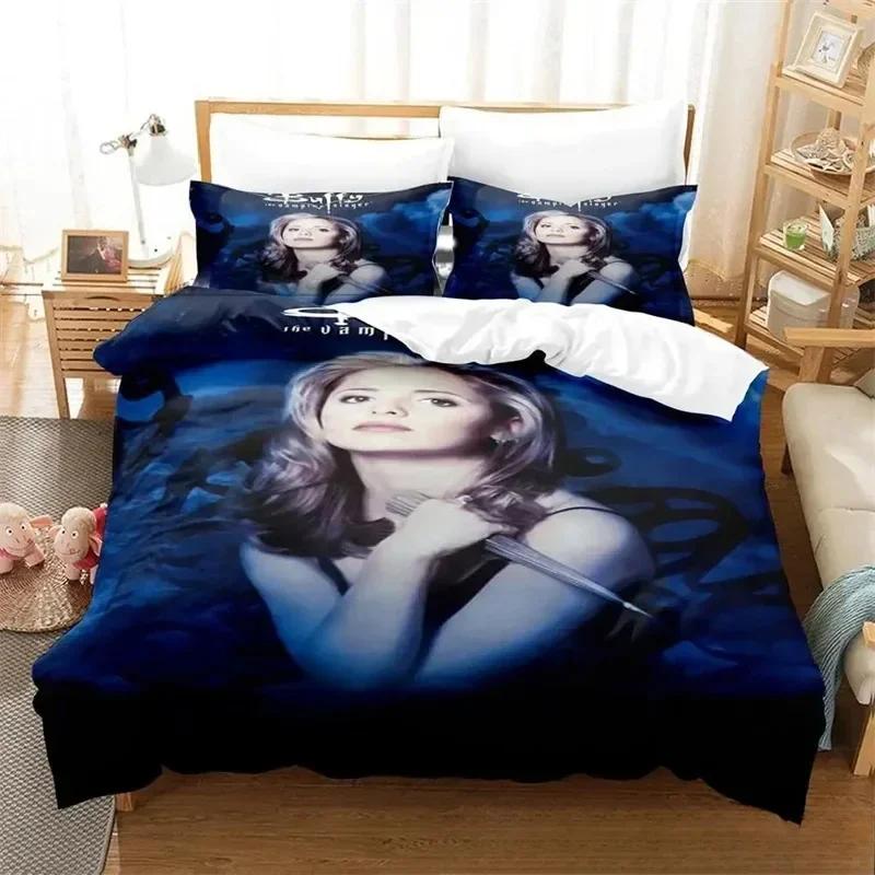 

3D Print Bufy the Vampire Slayer Beding Set Young Boys Young Girls Twin Quen Sized Dimensions Soft Duvet Cover Pilowcase Bed Children Kids Adult 100*200cm Single