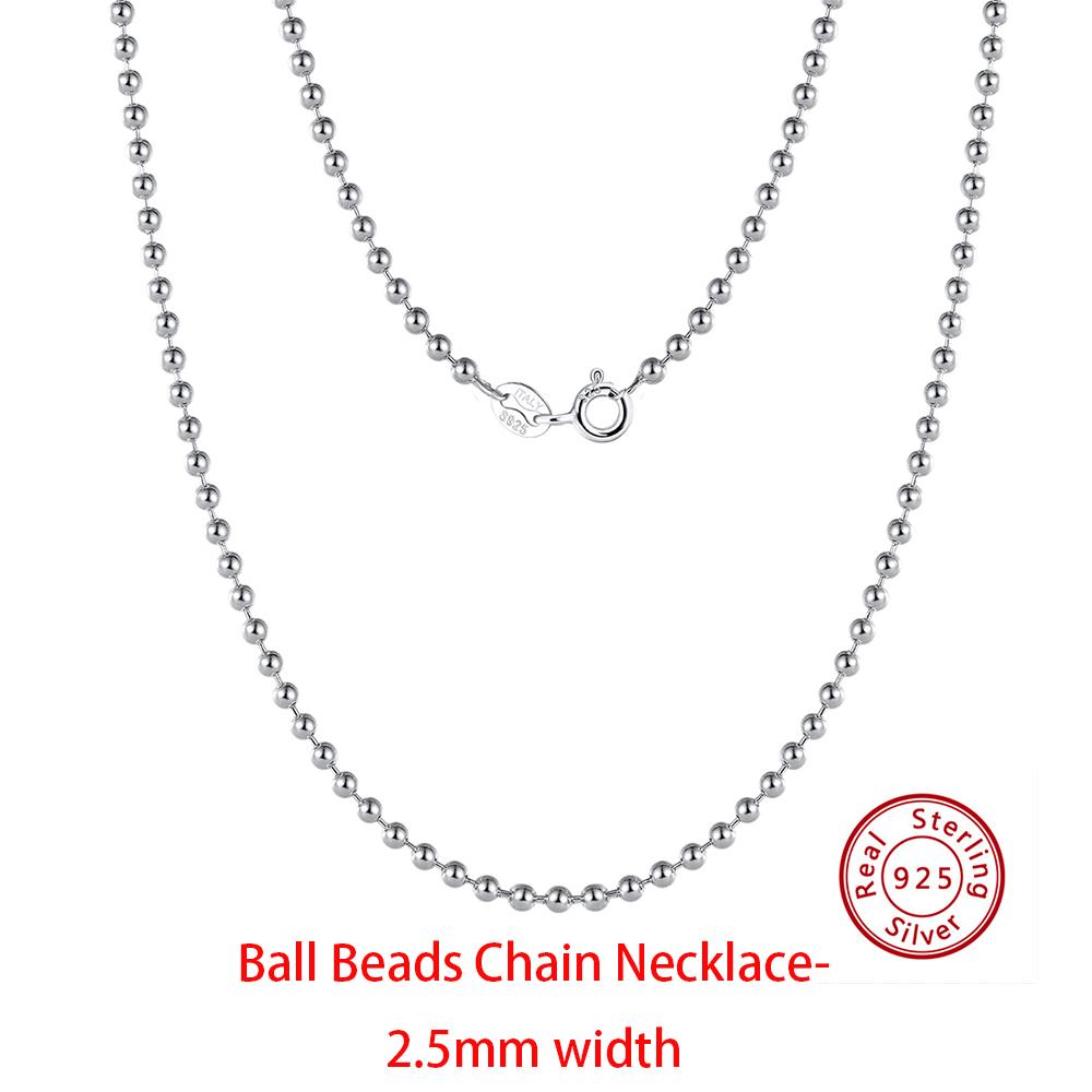 EFFIE QUEEN Real 925 Sterling Silver Diamond Cut Twist Rope Figaro Cuban Snake Bead Box Link Chain Necklace DIY Fine Jewelry SC