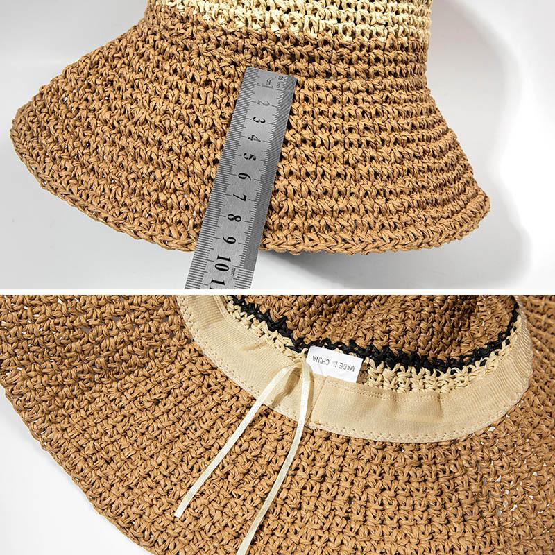Japanese-style wide-brimmed straw hat for summer, beach fashion, vacation sun hat, handmade versatile fisherman hat, sun protection bucket hat for