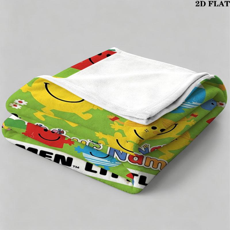 1PC Mr. Men Little Miss Custom Name Patterned Flannel Blanket Suitable For All Seasons for Home Decor Warmth and Comfort Gifts Holiday Present