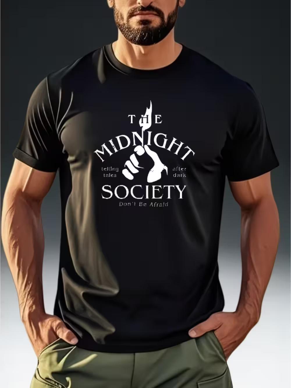 Men s Vintage Horror Style T-Shirt The Midnight Society Horror Themed Print XXXXL
