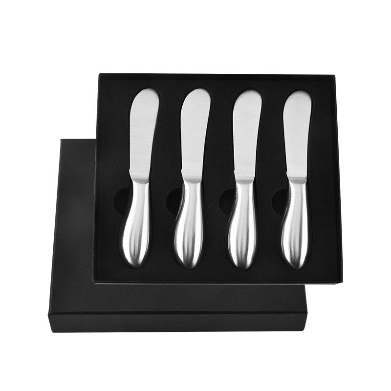 All-Stainless Steel Cheese Knife Set: Hollow Handle with Butter Knife, Pizza Knife, Cheese Fork, Cheesecake Knife and Fork.