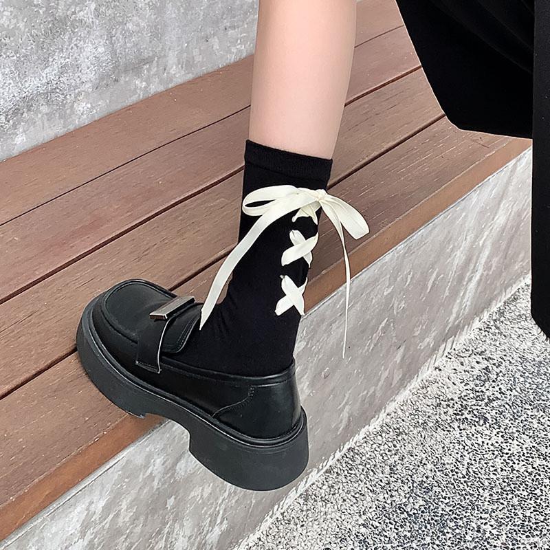 Japanische JK Fersenriemen Schleifensocken sind vielseitig für Kinder im Frühling und Herbst Süßer und mädchenhafter Stil