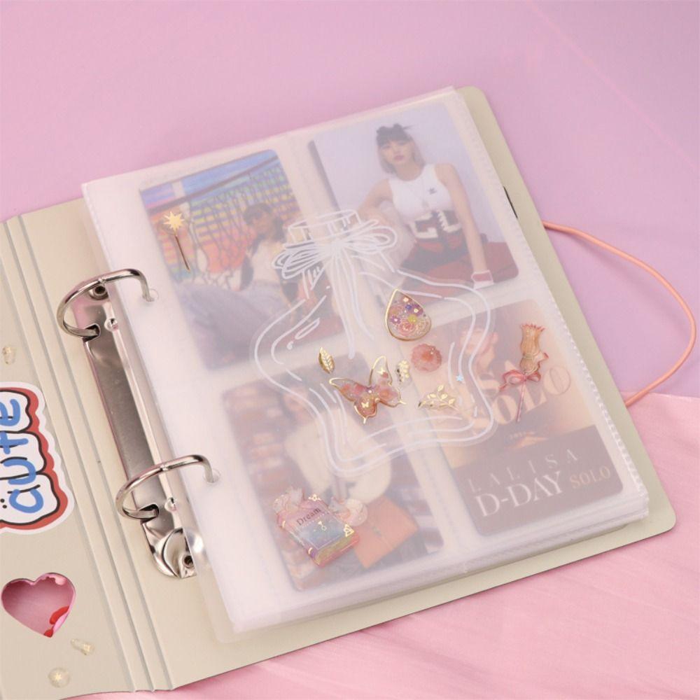 Four-box Grid Photocard Collecting Candy Color Binder Photo Cards Photocard Binder Instant Photo