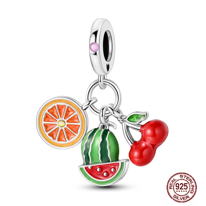 92 Styles Original Copper Green Series Cactus Avocado Clover Charms Bracelet Pendant Diy Clip Beads Women'S Jewelry