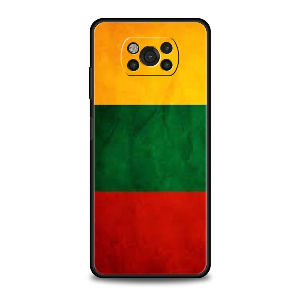 Flag of Lithuania Flag Phone Case For For Xiaomi Poco X6 X5 Pro X4 X3 NFC F5 Pro F4 F3 GT M5 M4 Pro 5G M3 C51 C50 C55 Soft Cover