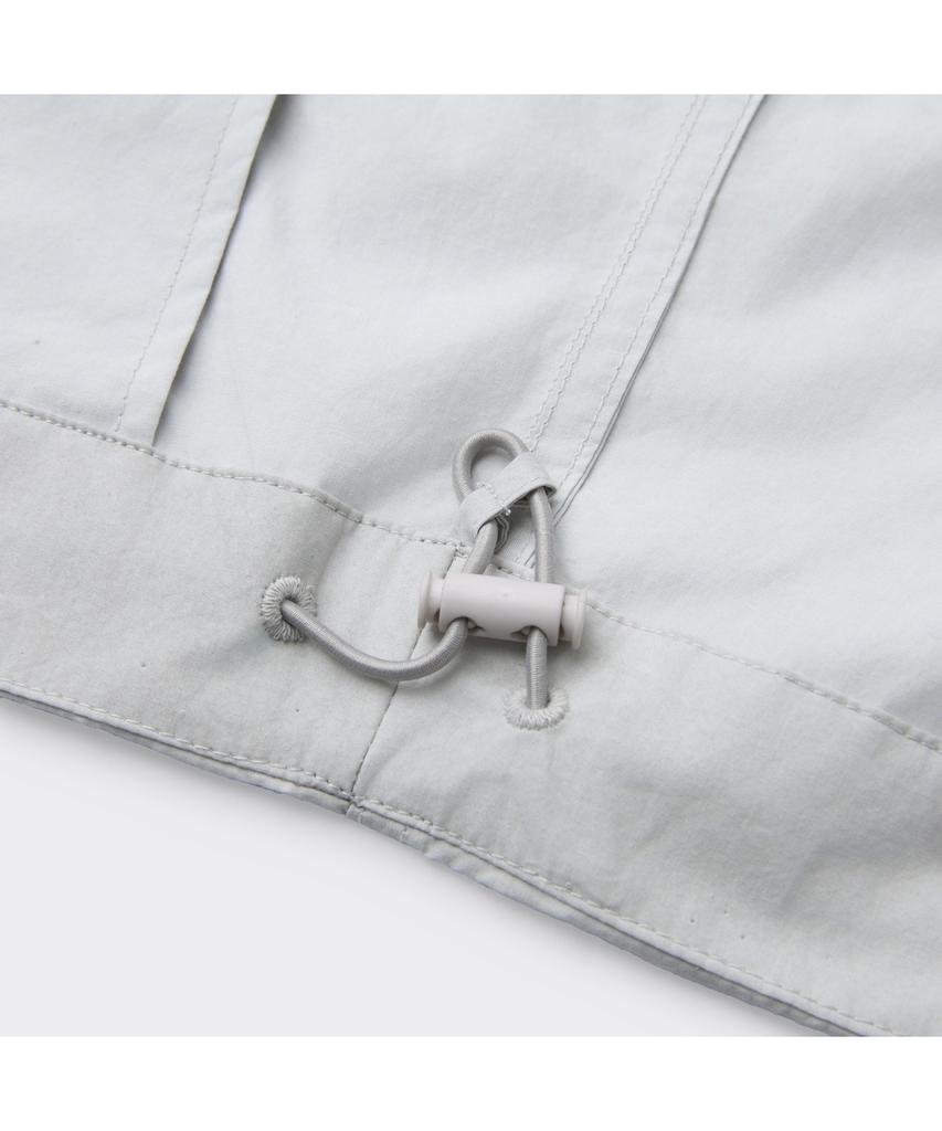 Customellow Gray Dyed Fabric Hood Jacket C9Uam26112Gyl