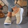 Women's Mesh Flying Woven Half Slip On Shoes, Breathable Flat Heel Mule Sneakers, Comfortable Casual One Step Ladies Daily Footwear