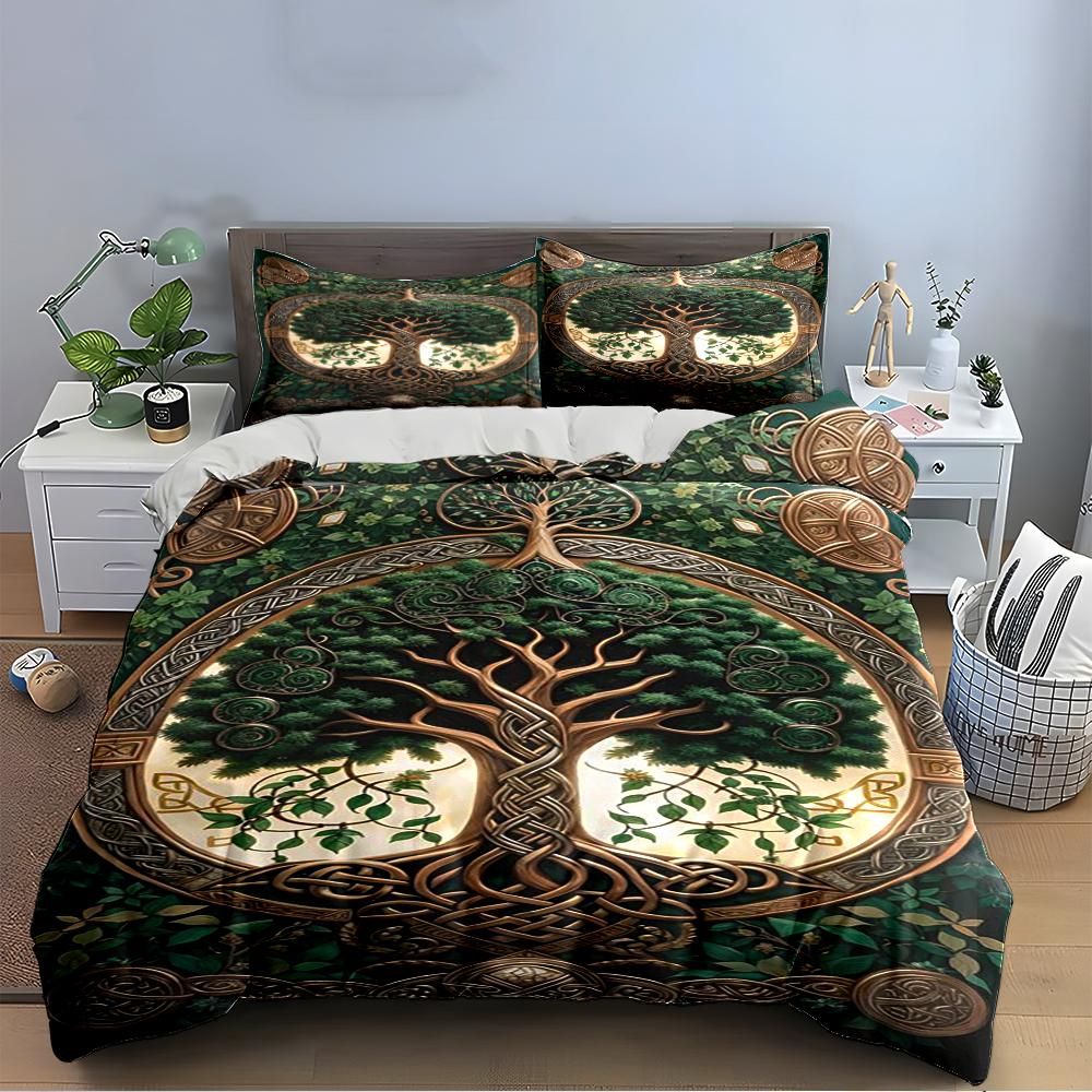 Celtic Tree of Life Green Bedding Set Bedding set (1 duvet cover, 2 pillowcases, duvet not included)