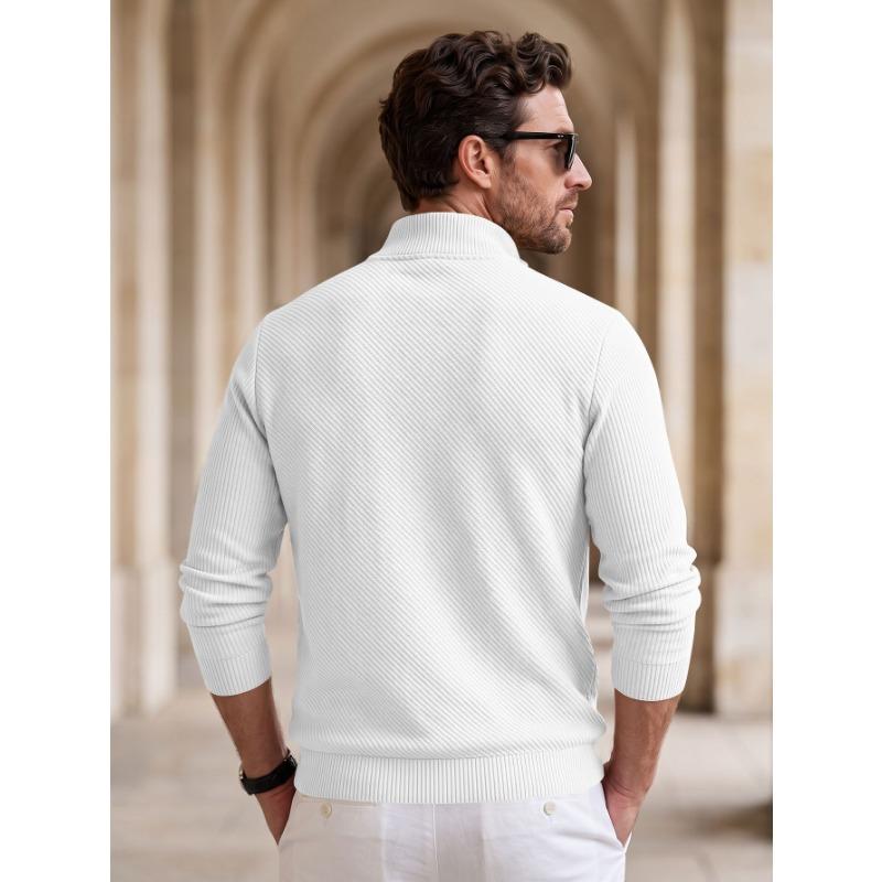 Men S Casual Half Zip Stand Collar Long Sleeve Sweatshirt Spring Autumn